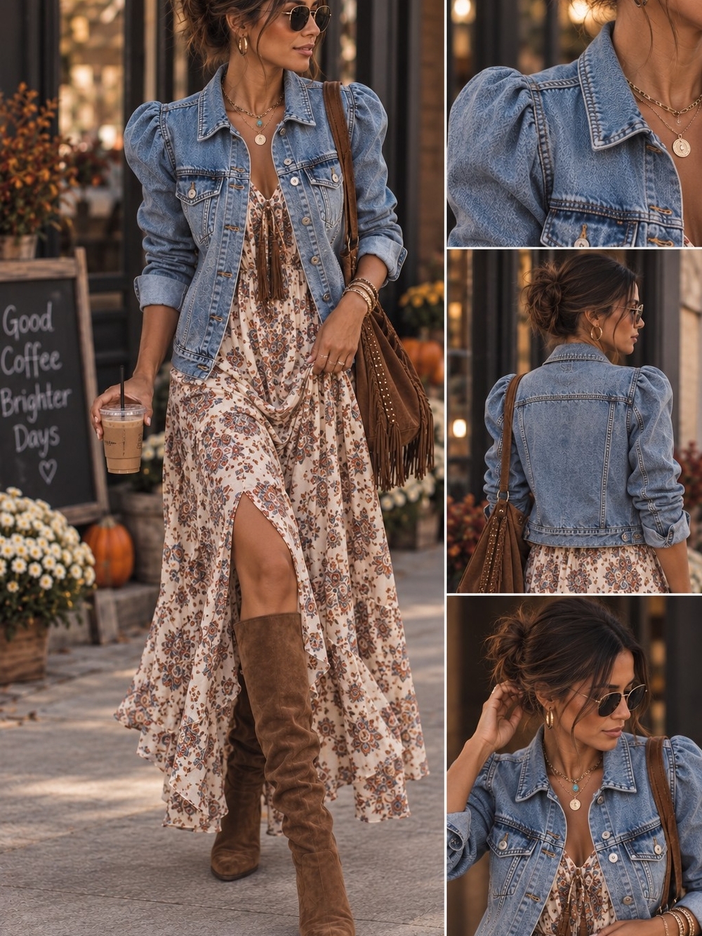 Women's Blue Denim Puff-Sleeve Jean Jacket